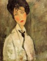 Retrato de una mujer con corbata negra 1917 Amedeo Modigliani